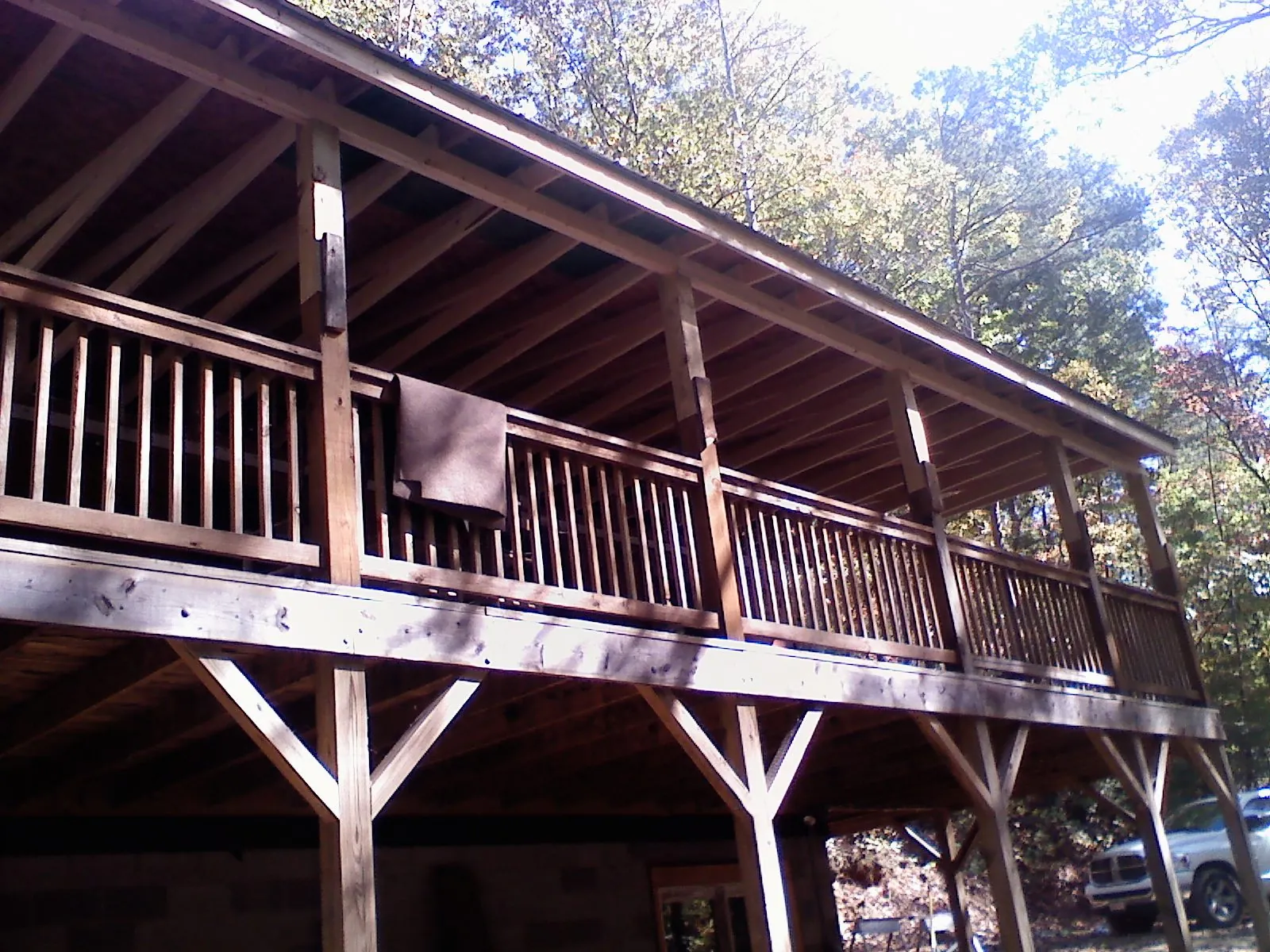 Timber framing under a new elevated porch and deck — Roof Leak Repair in Kents Store by Roofing Brothers
